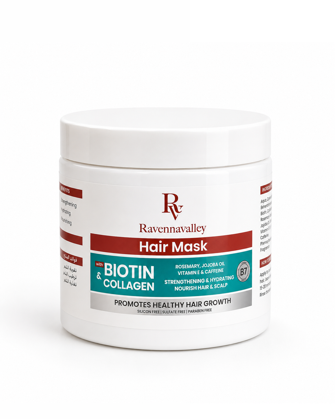 Ravenna Valley Hair Mask with Biotin &amp; Collagen in a white jar