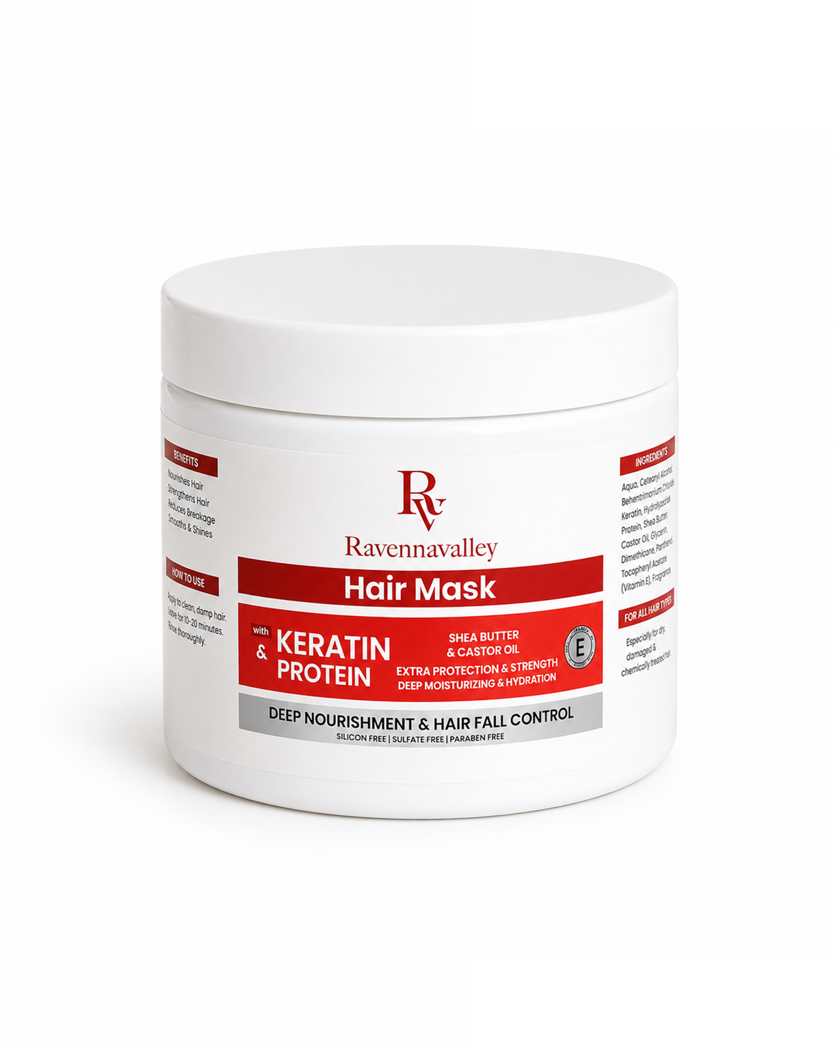 Ravenna Valley Hair Mask with Keratin &amp; Protein in a white jar